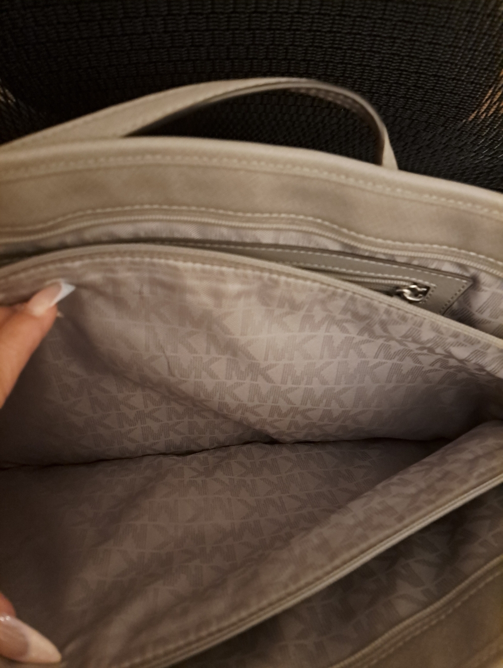 Michael Kors Taupe Tote with Silver Hardware - Picture 7 of 10